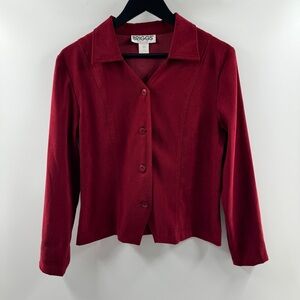 Briggs Petite Medium Red Button-Up Blouse